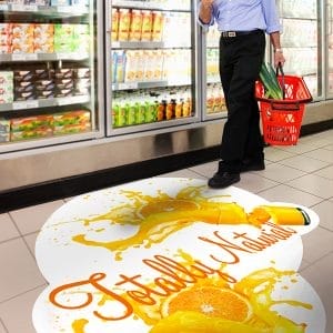 FloorTac matte white monomeric PVC film for floor graphicshas been developed specifically for floor graphics printing