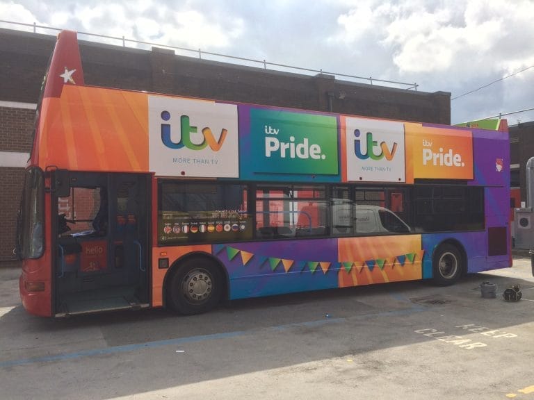 Drytac SpotOn used on Emmerdale bus at Leeds Pride