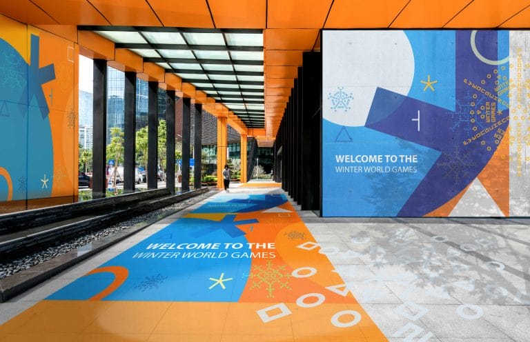 Panoramic skyline and buildings with empty concrete square floor in shenzhen,china