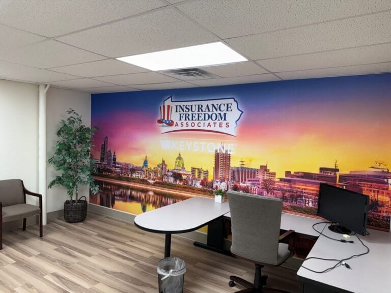 Boone Graphics & Apparel transformed Insurance Freedom Associates’ new premises with Drytac ReTac Textures.